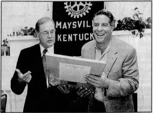 
			
				                                Then Tennessee coach Bruce Pearl at the Maysville Rotary Club and becoming a Kentucky Colonel in 2006. (Submitted by Ron Bailey)
 
			
		